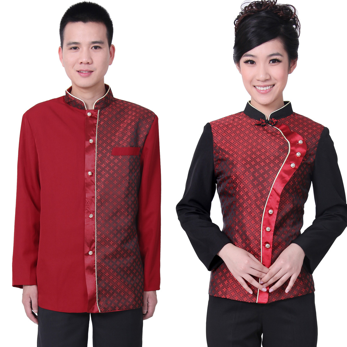 P-98 work wear autumn and winter waiter uniform long-sleeve women's uniforms front desk
