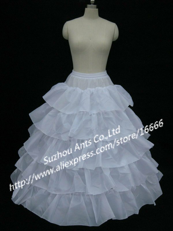 P0016 White Ruffles Wedding Bridal Petticoat