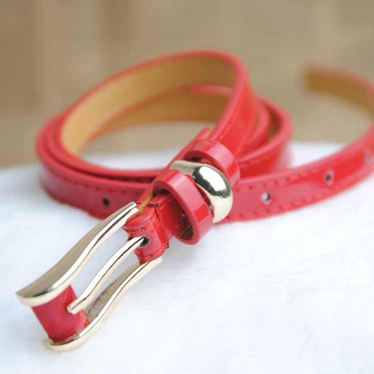 P1035 japanned leather women's pin buckle thin belt female thin belt strap small belt 45g