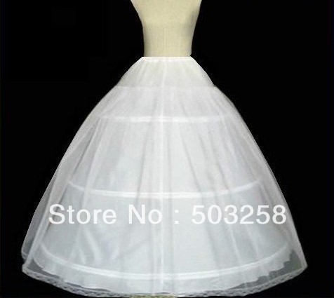 P12 three hoops appliqued edge petticoat with tulle fabric