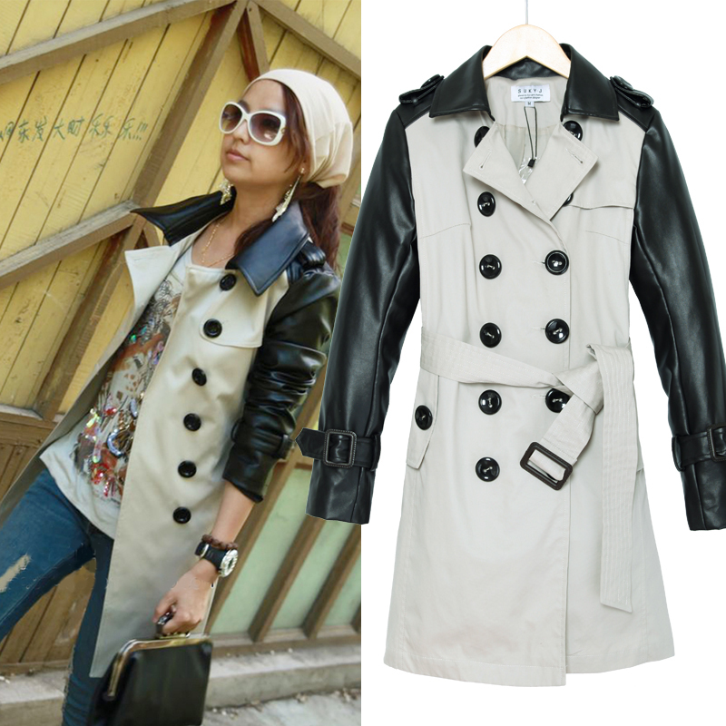 P130 double breasted slim trench