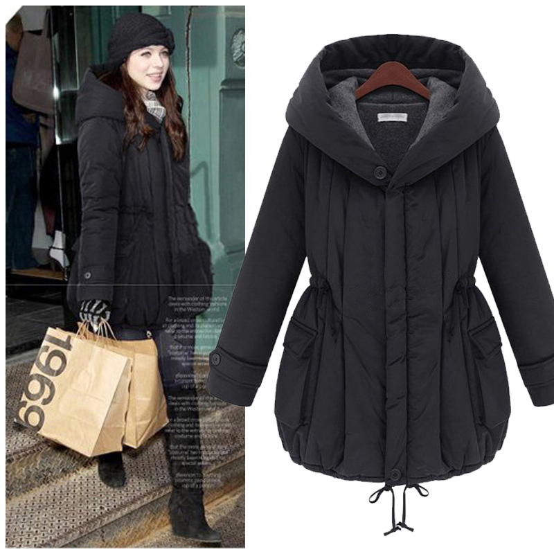 P130 with a hood slim wadded jacket winter