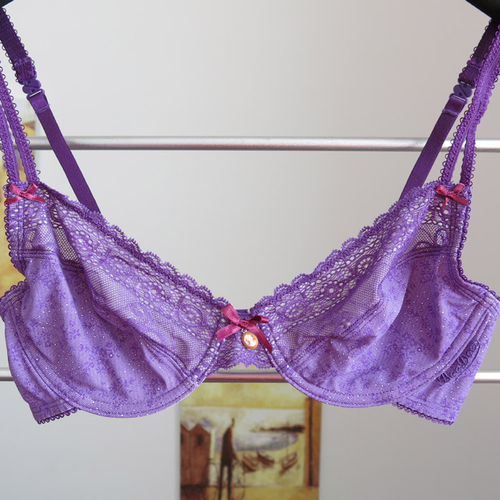 P3 muotipurpose beedees purple lace shoulder strap ultra-thin bra