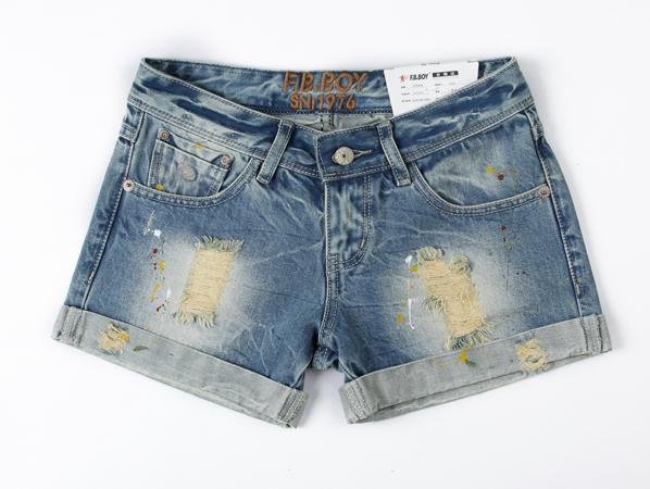 Packet mail bull-puncher knickers female summer han edition tide hole NiuZai splash-ink shorts/hot pants