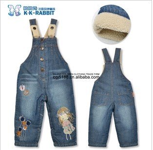 Packet mail, children's clothing brand, thickening lamb flocking children jeans wholesale (4 PCS/Lot)