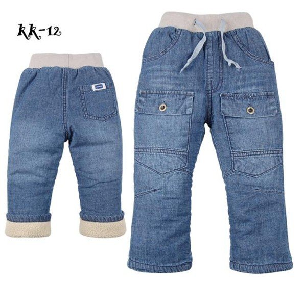 Packet mail, children's clothing brand, thickening lamb flocking children jeans wholesale ,Wearing very warm(5 PCS/Lot)