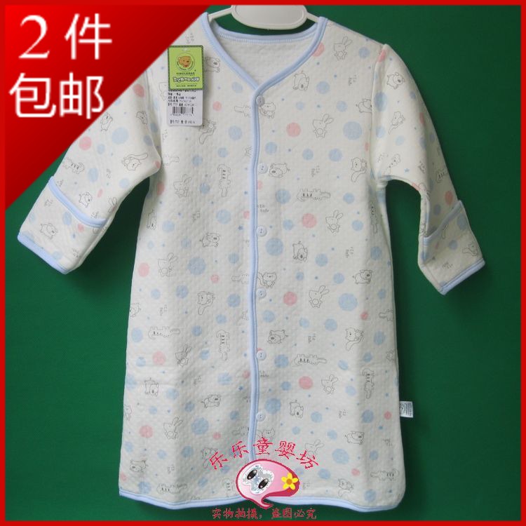 Pajamas Baby boy cotton-padded thermal robe male female child baby infant 100% cotton autumn and winter sleepwear 0 - 7