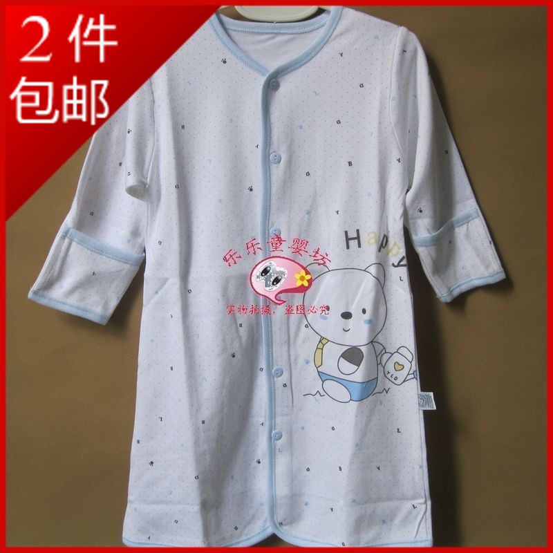 Pajamas Child 100% cotton robe infant baby 100% cotton autumn and winter sleepwear belly protection anti tipi