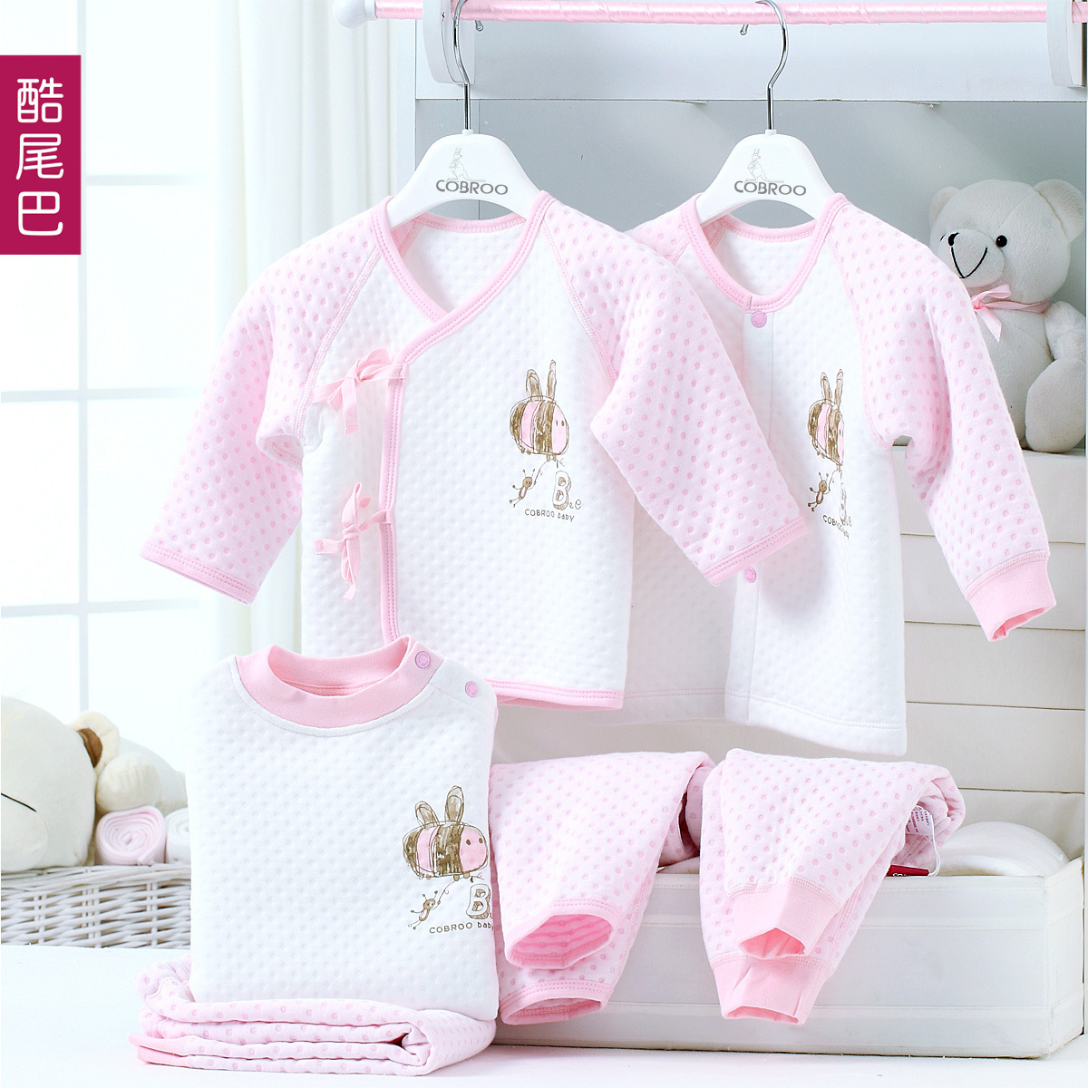 Pajamas Winter 2013 Child newborn thickening thermal clothes sleep set male child long johns autumn and winter