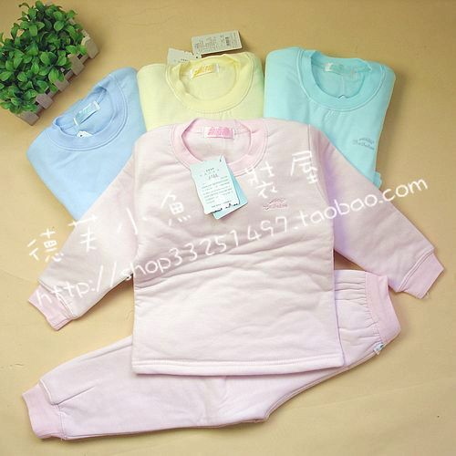 Pajamas Winter 2013 Kit lily flower child underwear antarctic cotton baby underwear set thermal child sleepwear