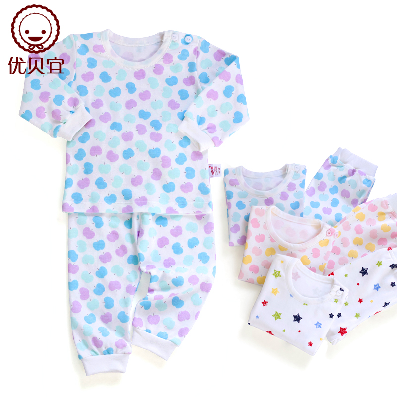 Pajamas women Big baby 100% cotton underwear sleepwear child long johns long johns set 2032