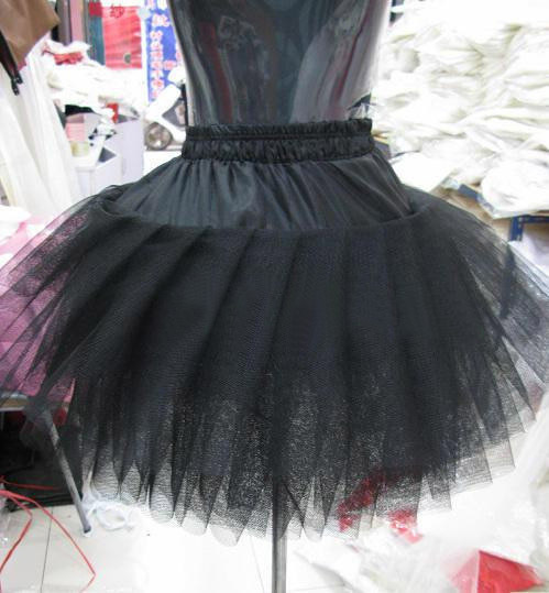 Pannier boneless short skirt short ballet skirt hard yarn puff skirt black big pleated skirt w13