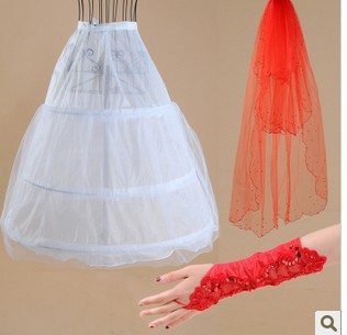 Pannier gloves veil triangle set a205 red white