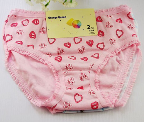 Panties 100% cotton child pants bread bag laciness briefs