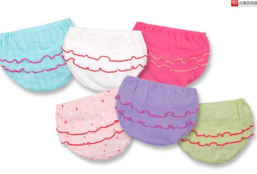 Panties 100% cotton female child baimuer laciness bow breathable antibiotic panties