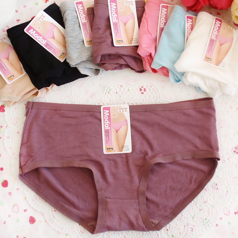 Panties female modal panty sexy low-waist seamless solid color brief panties