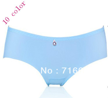 Panties-Free shipping Traceless seamless Buttocks sexy women's briefs underwear silk ladies 4pieces/lot 10color