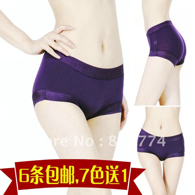 Panties panty women's seamless modal bamboo fibre 100% cotton mid waist lace sexy plus size female panties