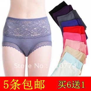 Panties panty women's seamless modal bamboo fibre high waist lace panties sexy plus size female panties