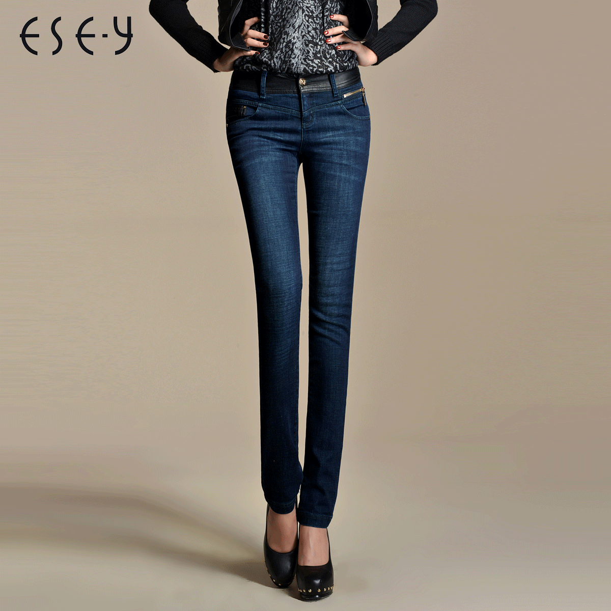 Pants autumn and winter comfortable all-match wearing white straight jeans k2q212934x
