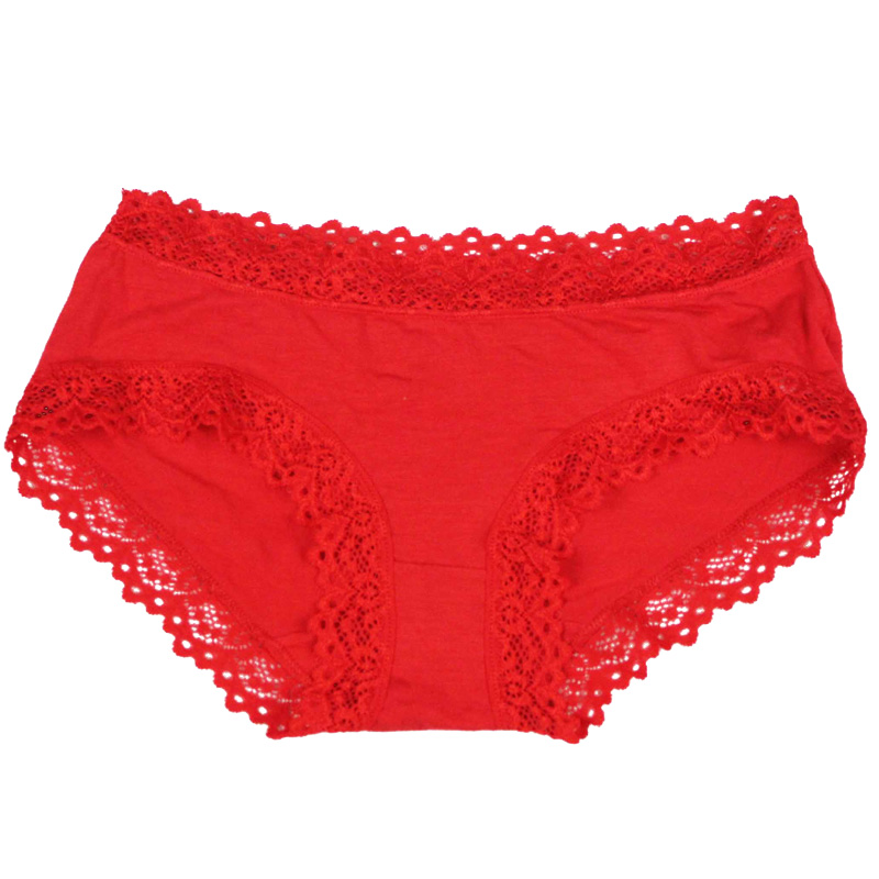 Panty modal sexy low-waist briefs red lace woman red color