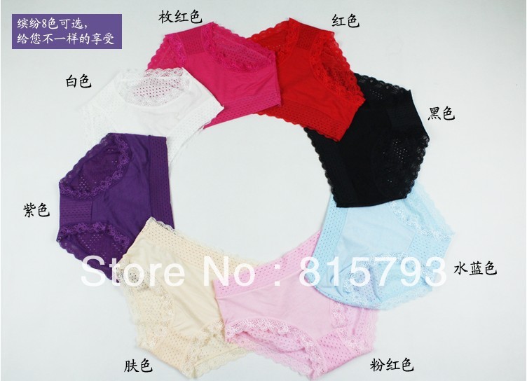 Panty modal sexy mesh panties female solid color lace viscose seamless mid waist