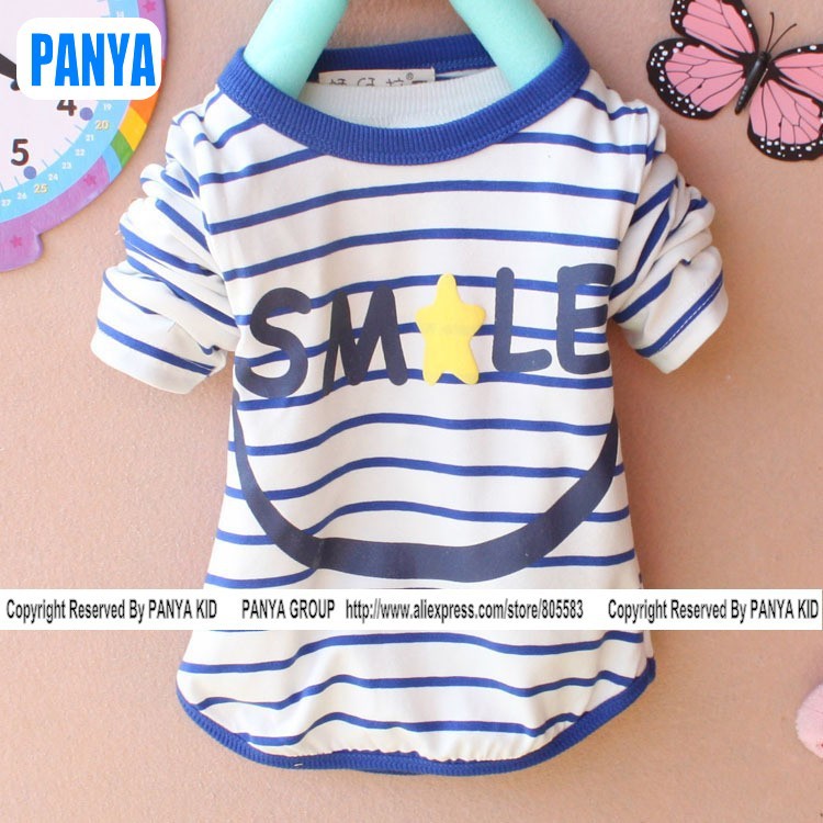 PANYA TT04 new spring autumn brand girl smile t shirt girls baby causal clothes 1-3Y fashion chlid clothing retail free shipping