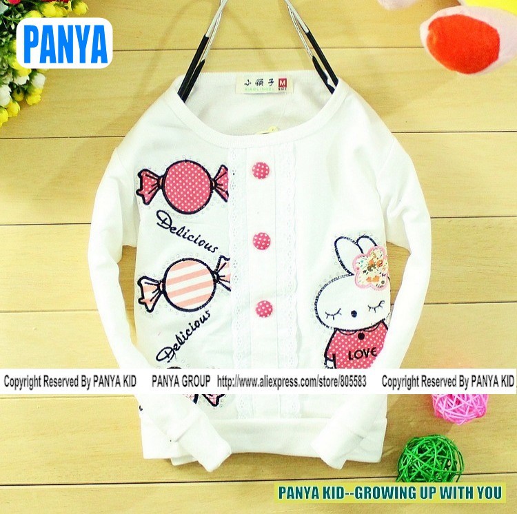 PANYA ZJ17 2013 Spring new fashion girls coat shirt girl outwear cute rabbit children clothing baby clothes retail free shipping