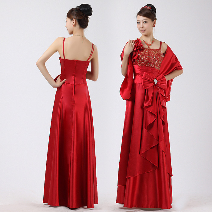 Party dresses 2013 autumn and winter evening dress evening dress red
