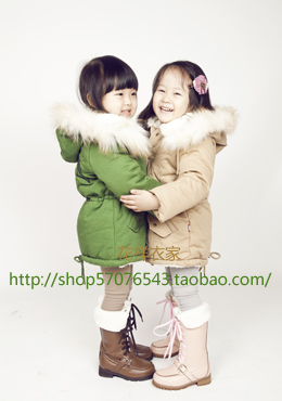 Pattern clothing 2012 autumn and winter female child super thick behind tooling cotton-padded big cotton-padded jacket