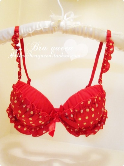 Pearl anne red ruffle underwear bra set underwear set bra