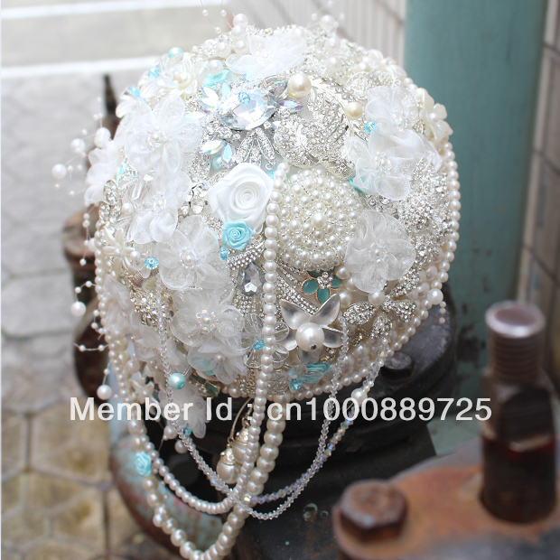 Pearl hand bouquet of rice white wedding the bride bouquet of jewelry