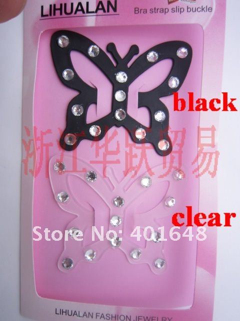 perfect Bra Strap Clip Cleavage Control Clip  Ladies Sexy butterfly type bar buckle with crystal  diamond original packing