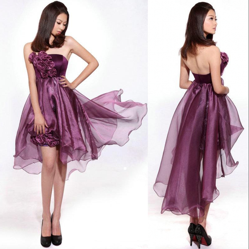 Performance formal dress maut usuginu evening dress pectoral girdle flower low-high formal dress re70