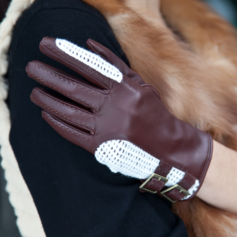 Pernycess Leather gloves female thin genuine leather sheepskin gloves women's genuine leather gloves w-11