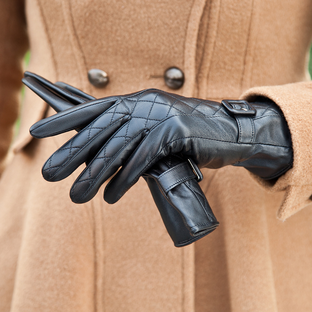 Pernycess Leather gloves women's sheepskin genuine leather gloves female winter sheepskin gloves w-65