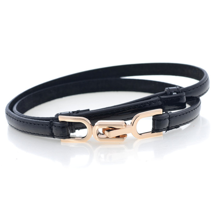 Personality buckle women's belt decoration belt thin all-match belt genuine leather strap Women accounterment