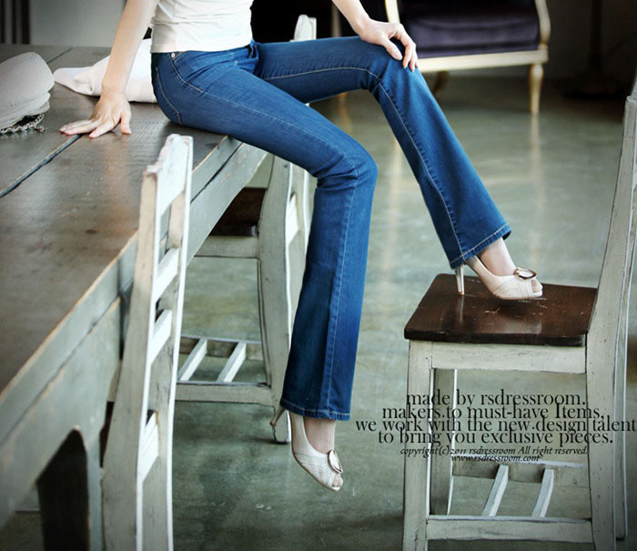 Personalized all-match boot cut jeans elastic slim trousers