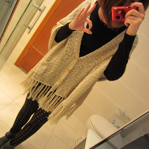Personalized all-match fashion tassel sweater cape outerwear female long scarf