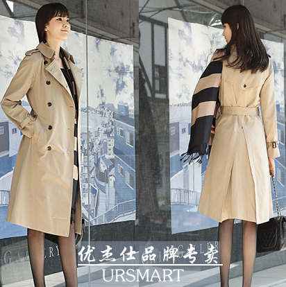 Personalized at random women's trench depreciating aesthetic classic europe style double breasted female trench