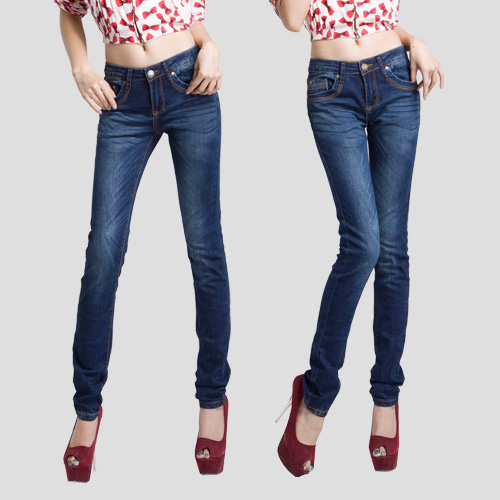 Personalized women's skinny jeans pants trousers pencil pants slim jeans