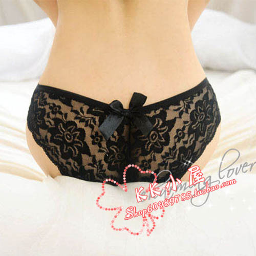 Perspective sexy lace low-waist briefs bow temptation women's panties chromophous 611