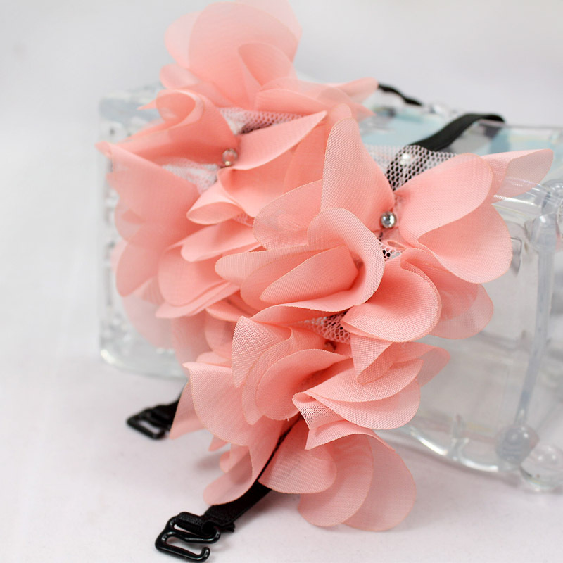 Petals three-dimensional flower bling rhinestone double-shoulder elastic shoulder strap pectoral girdle tube top dress