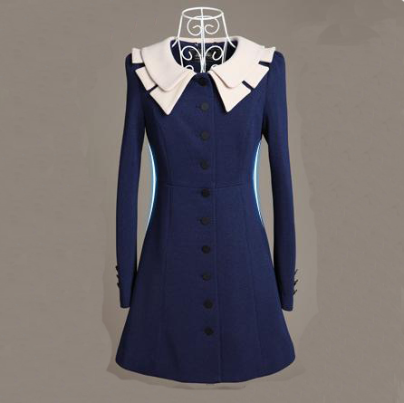 Peter pan collar trench outerwear overcoat 2013 fashion women's quality outerwear slim women's autumn and winter trench overcoat