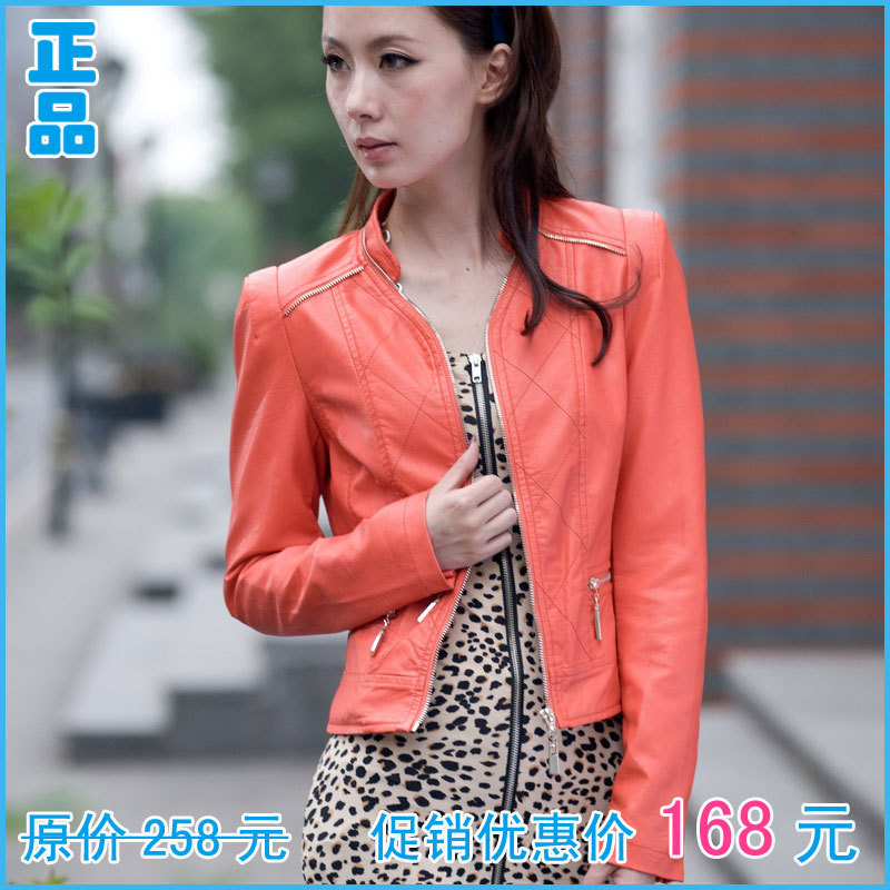 Pew female outerwear leather women's short design small leather clothing autumn and winter shorts slim women's leather jacket