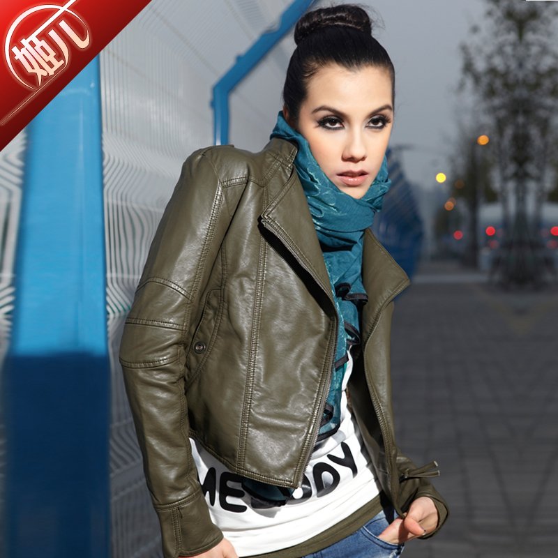 Pew outerwear 2012 autumn leather clothing female outerwear short design slim PU clothing women's jacket