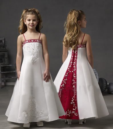 PF007 elegant sleeveless embroidery satin little girls dresses children dress flower girl dress online free shipping
