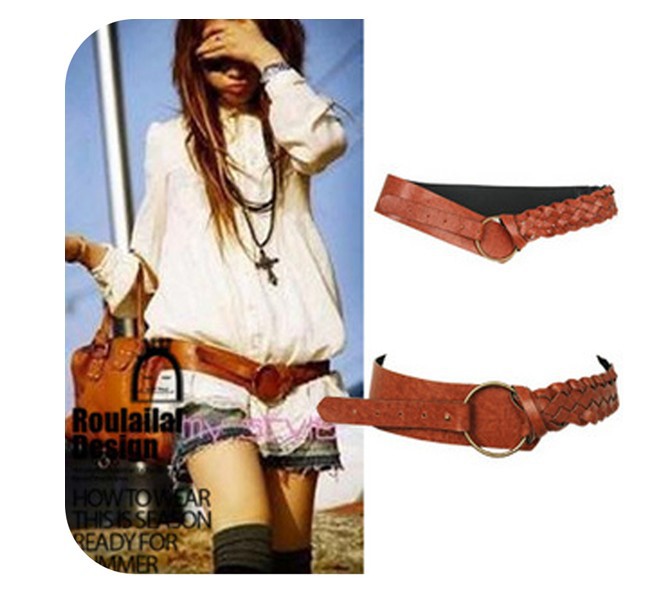 Pg0011 all-match accounterment fashion strap super soft leather knitted patchwork Women belt 83