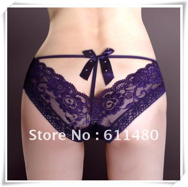 Pierced Butterfly lace sexy underwear princess sexy ladies panties butterfly tie with diamond lace temperament briefs 40pcs