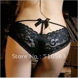 Pierced Butterfly lace sexy underwear princess sexy ladies panties butterfly tie with diamond lace temperament briefs